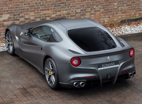 Ferrari F12 Wrapped Ember Black Rear Angled - Reforma UK