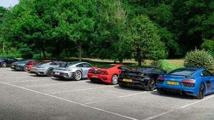 Romans International Convoy to Goodwood Breakfast Club Supercar Sunday