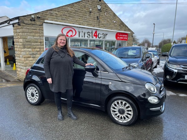 Emma picking up her new Fiat