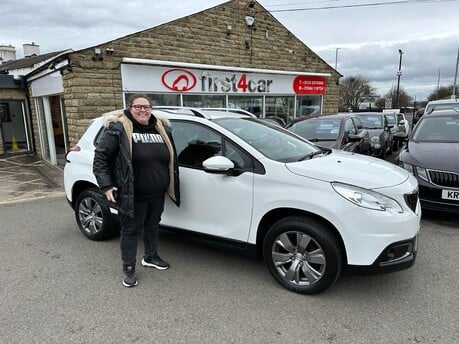 Mandy picking up her new peugeot