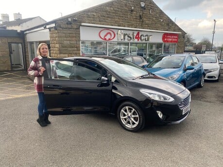 Mariana picking up her new fiesta