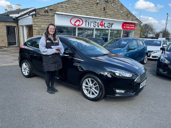 Natalie collecting her new car