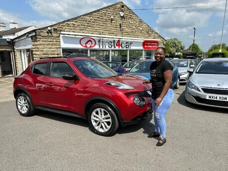 Joy picking up her new Juke