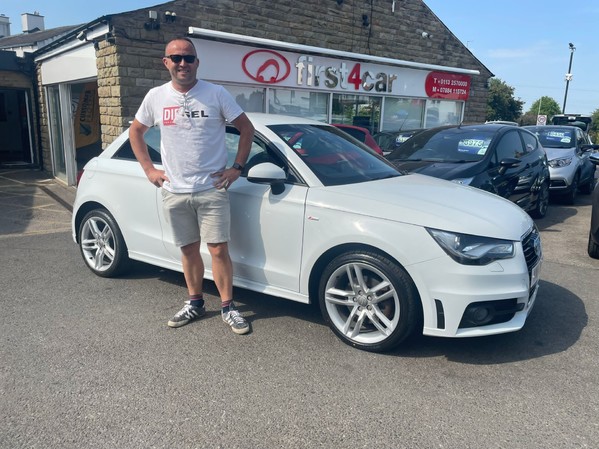 Stephen collecting his new Audi