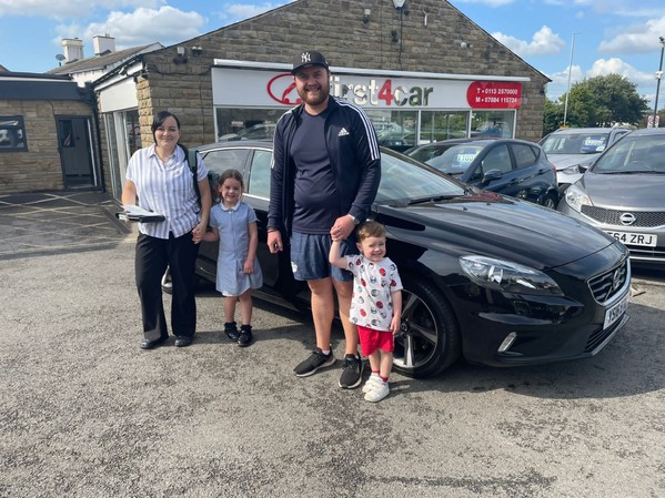 James and family from Wakefield collecting their new car