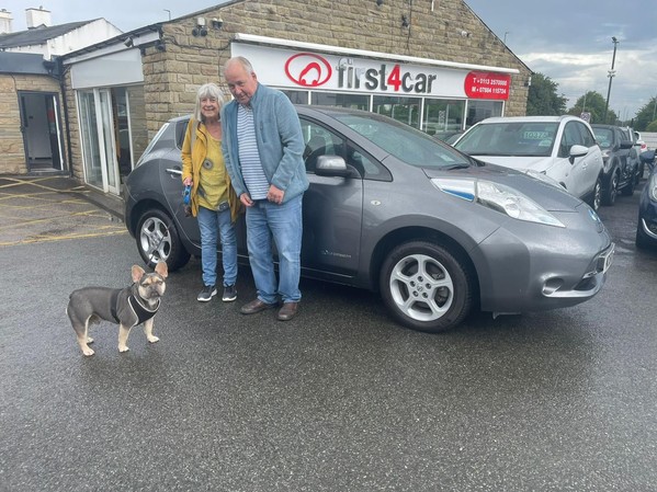 John and family from Pudsey picking up their new Nissan Leaf