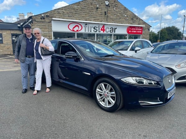 John and his wife from Billingham collecting their new Jaguar