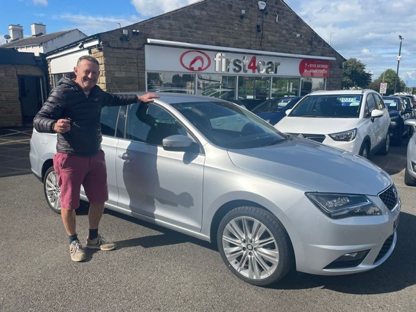 Adam from Scarborough collecting his new car from a same day turn around