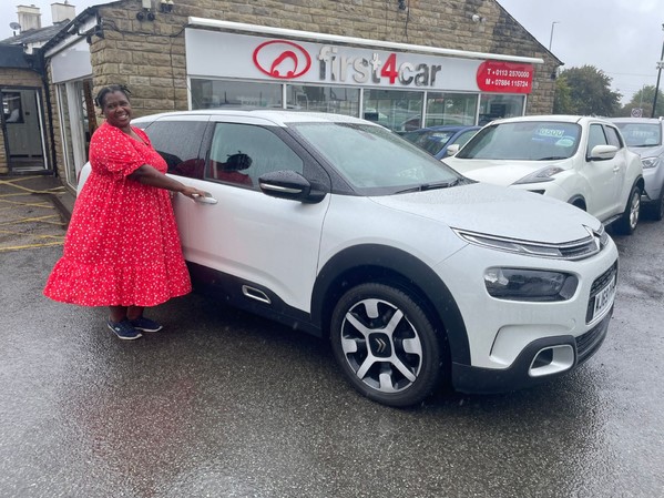 Soku from Leeds collecting her new car