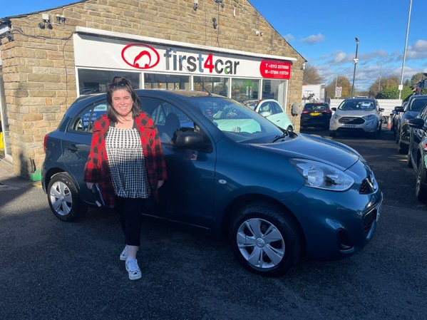 Taylor from Wakefield collecting her new Micra