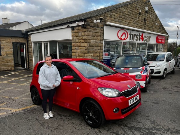 Daisy from Brighouse collecting her new Skoda