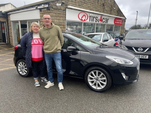 Martin and his wife from Bradford collecting their new Fiesta