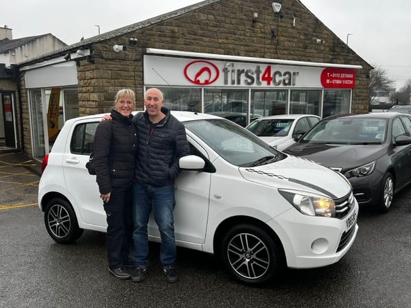 Simon and his partner from Doncatser collecting their daughters new car 