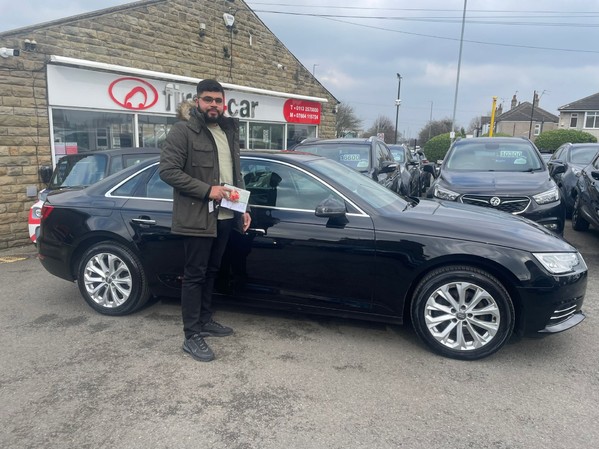Sam from London collecting his new Audi A4