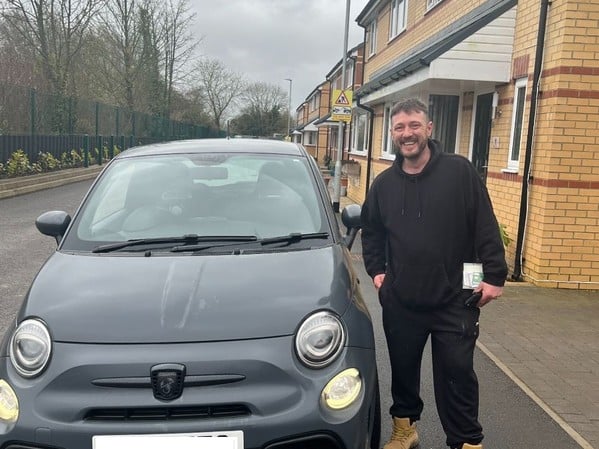 Andrew from Crewkerne receiving his new Abarth