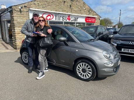 Ursula and her partner from Goole collecting their new car