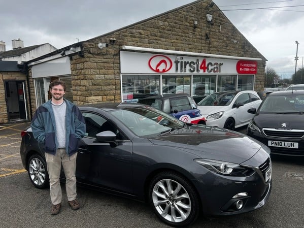 Jacob from Sheffield collecting his new Mazda