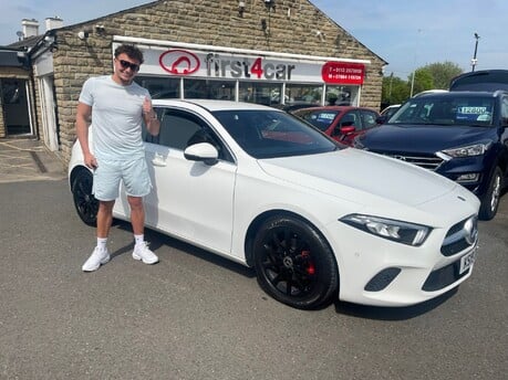 Ethan from Leeds collecting his new Mercedes 