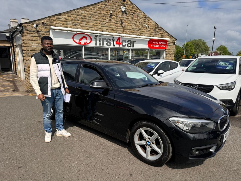 Blessing from Doncaster picking up his new BMW