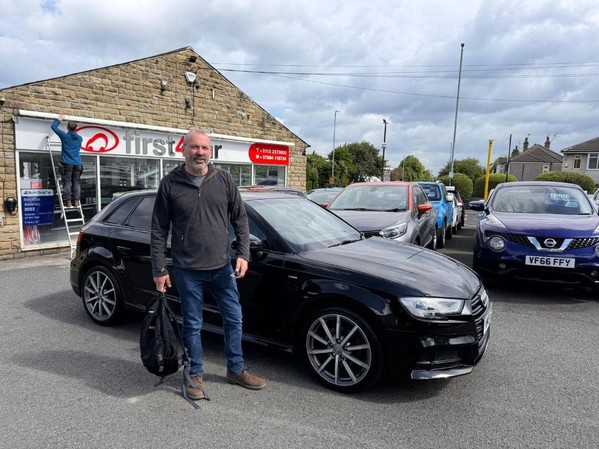 Anthony from Ripon collecting his new Audi, Very Happy.