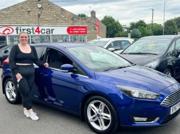 Amy Collecting her Ford Focus