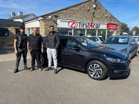 Mohammed and his sons from Bradford collecting their new Golf, this is their 2nd car from us. 