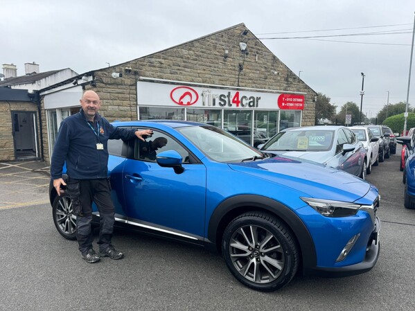 Brendon from Bradford collecting his new Mazda CX3.