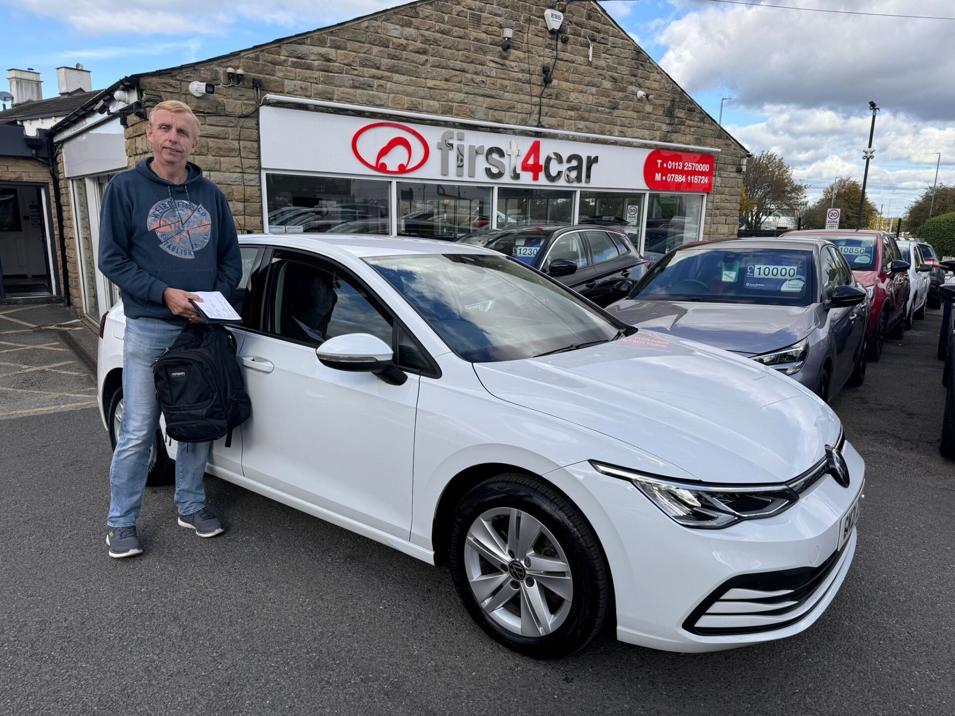 Murdo all the way from Glasgow collecting his wifes new Golf.