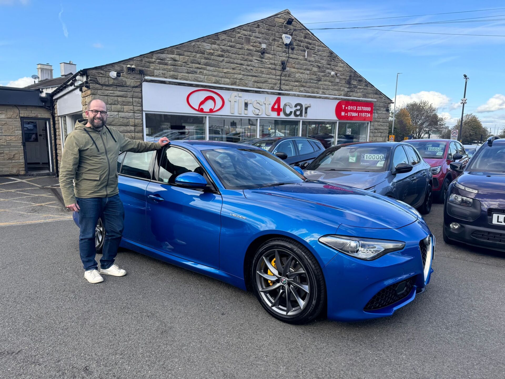 Darren from Stockport collecting his new Alfa Romeo Giulia.