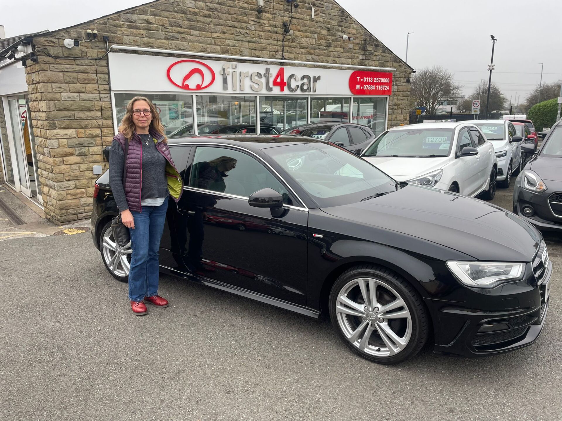 Karen from West Yorkshire collecting her Audi A3