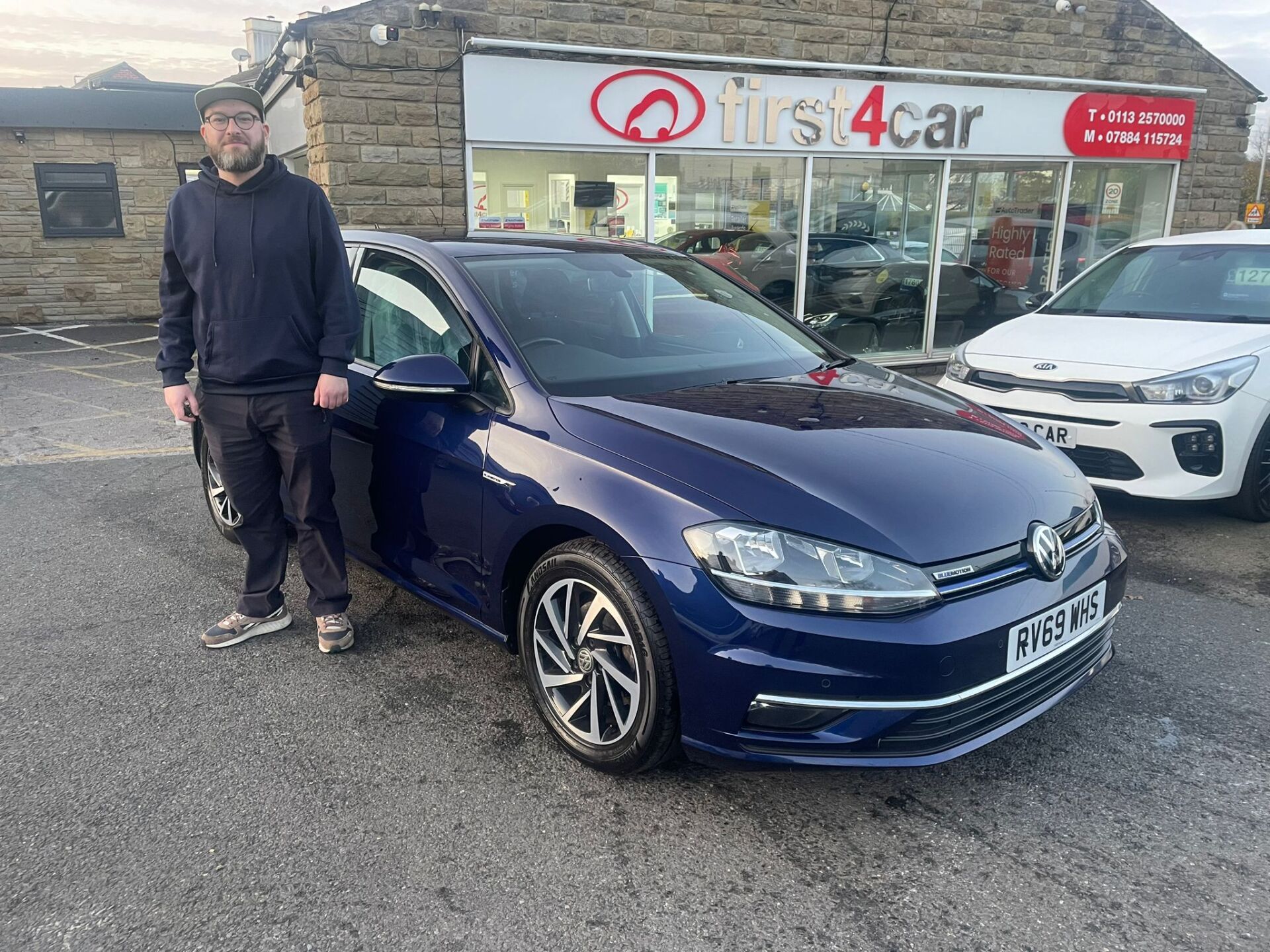 Ian from Leeds collecting his new Golf