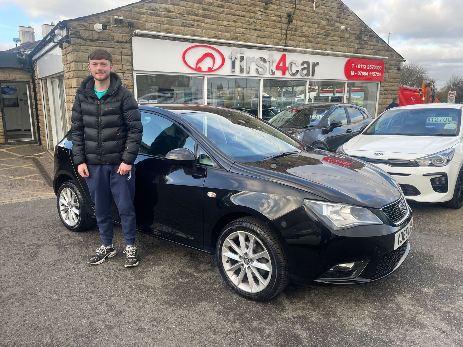 Jacob from Leeds collecting his new Seat Ibiza.