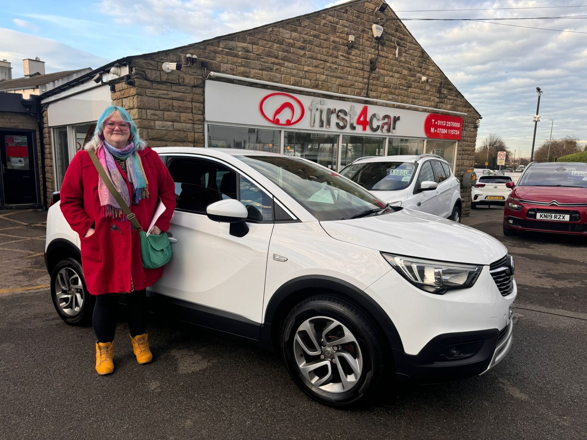 Zoe from Leeds collecting her new Vauxhall Crossland.