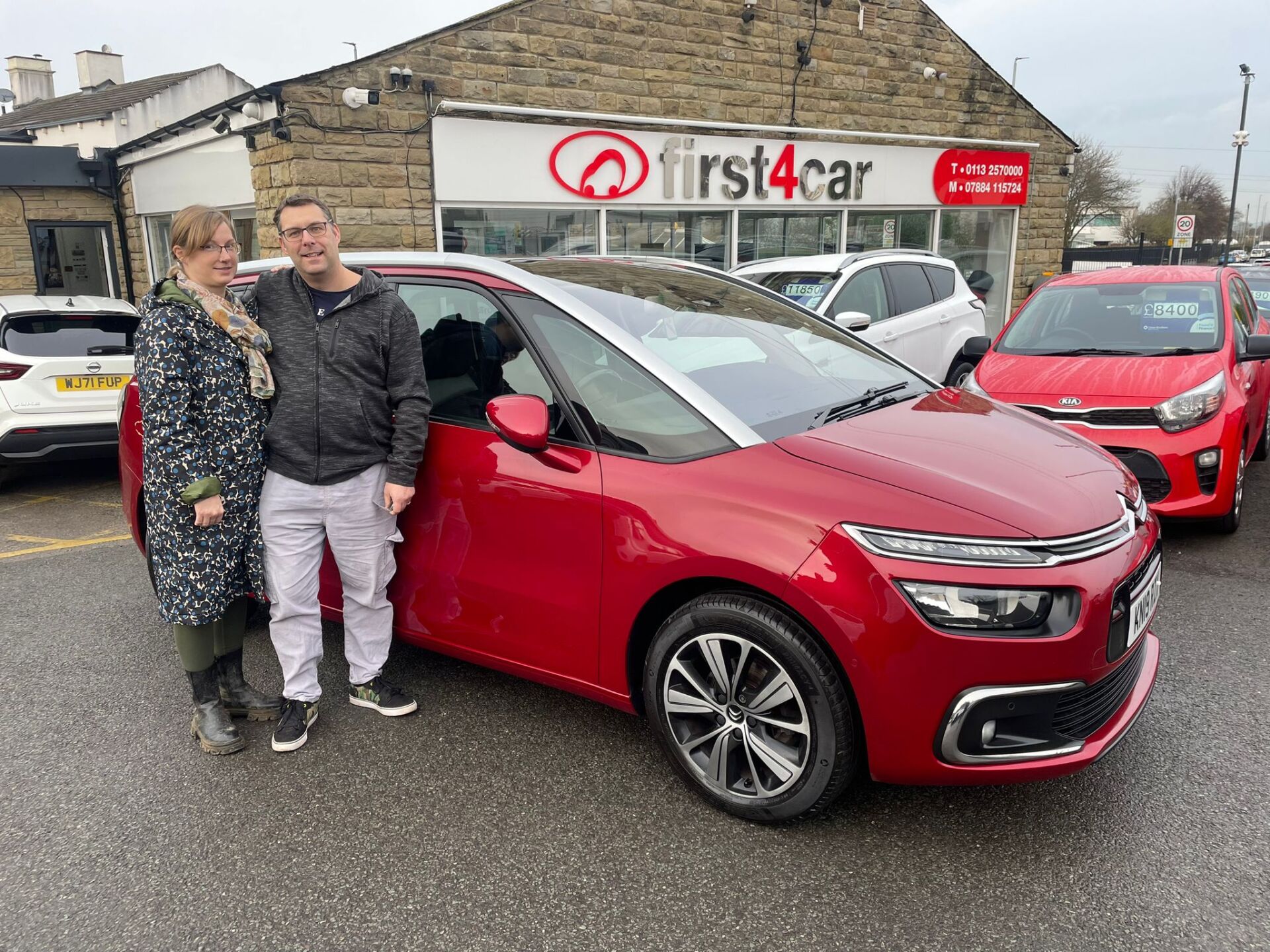 Mark and his Wife from Leeds collecting their new Citroen C4