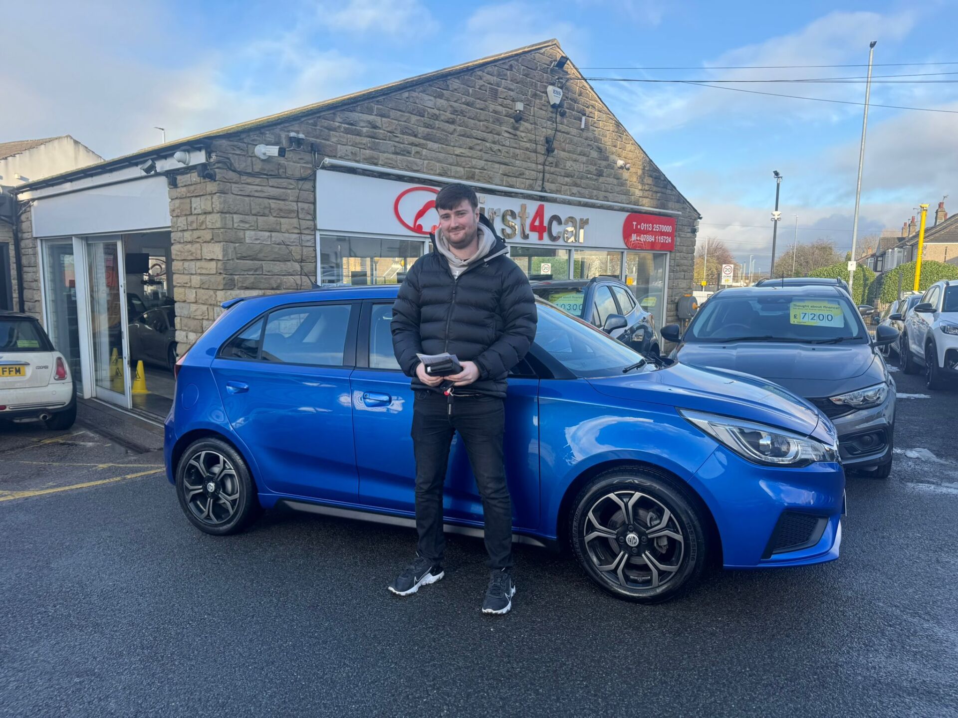 Tom from Warrington collecting his new MG