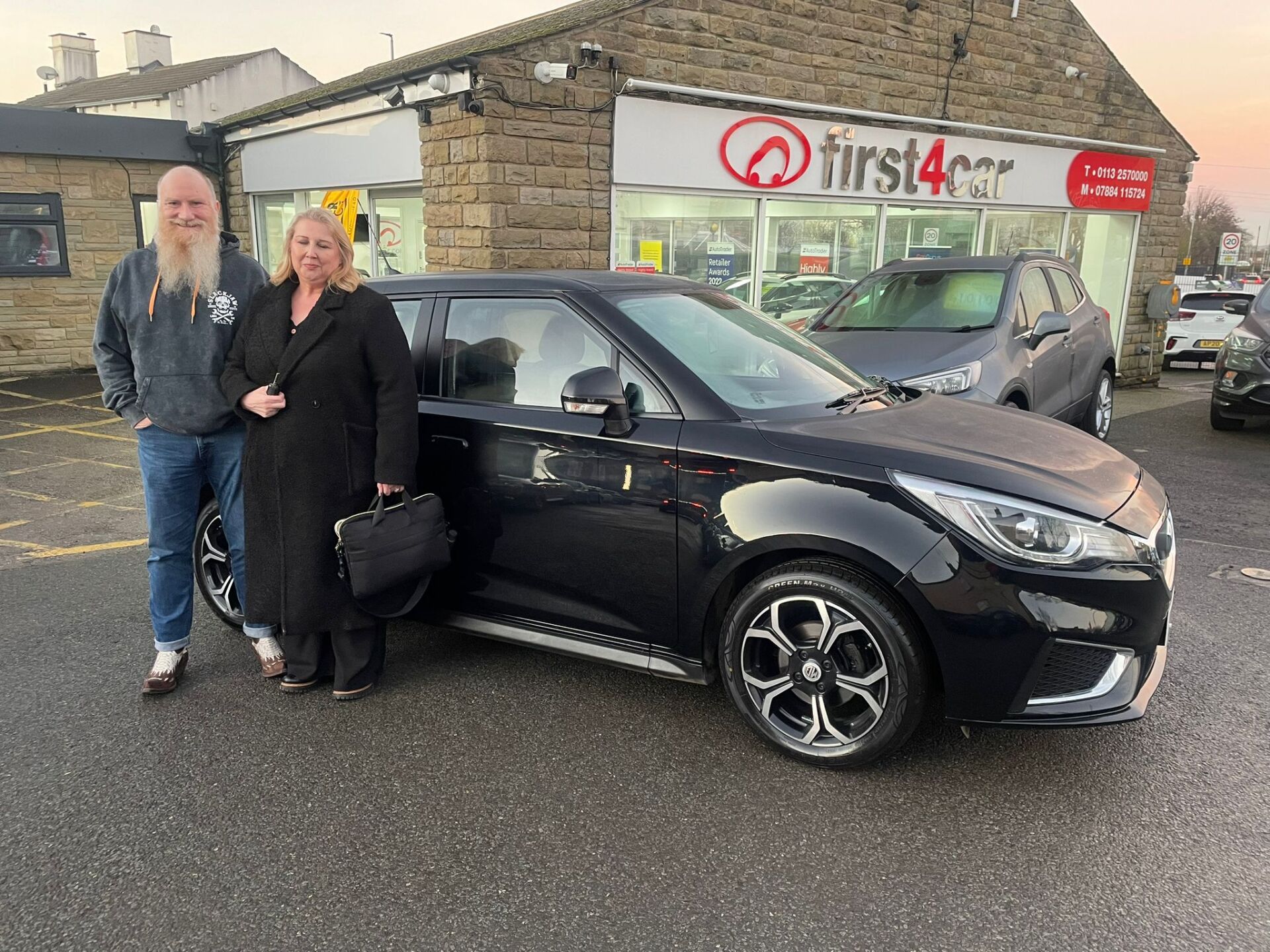 Andrew and his wife from Huddersfield West Yorkshire collecting their new MG