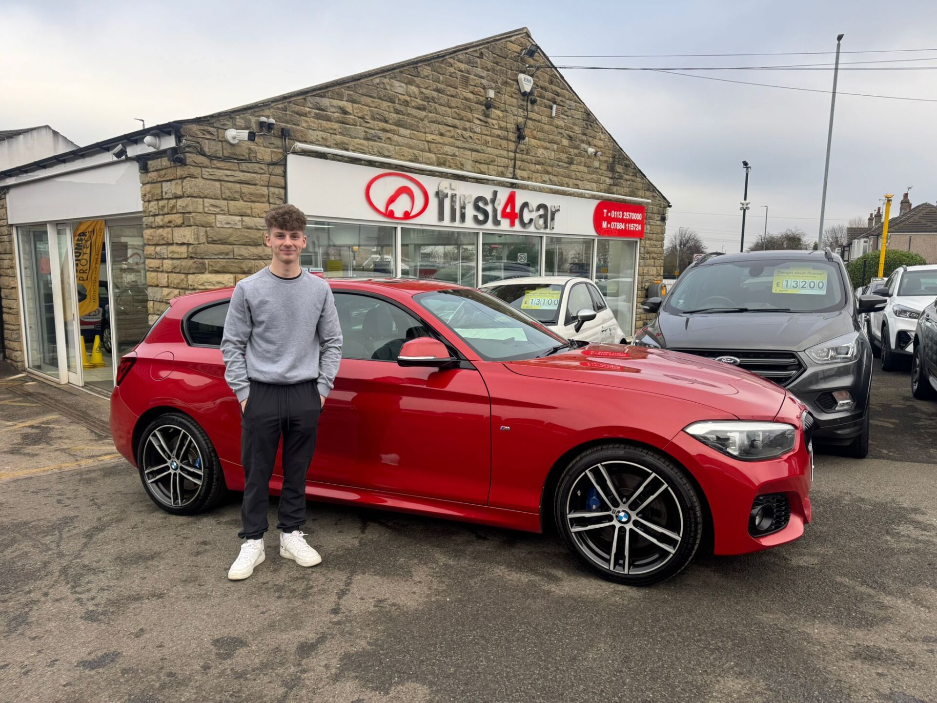 Tyler from Lancashire collecting his new BMW 118i.