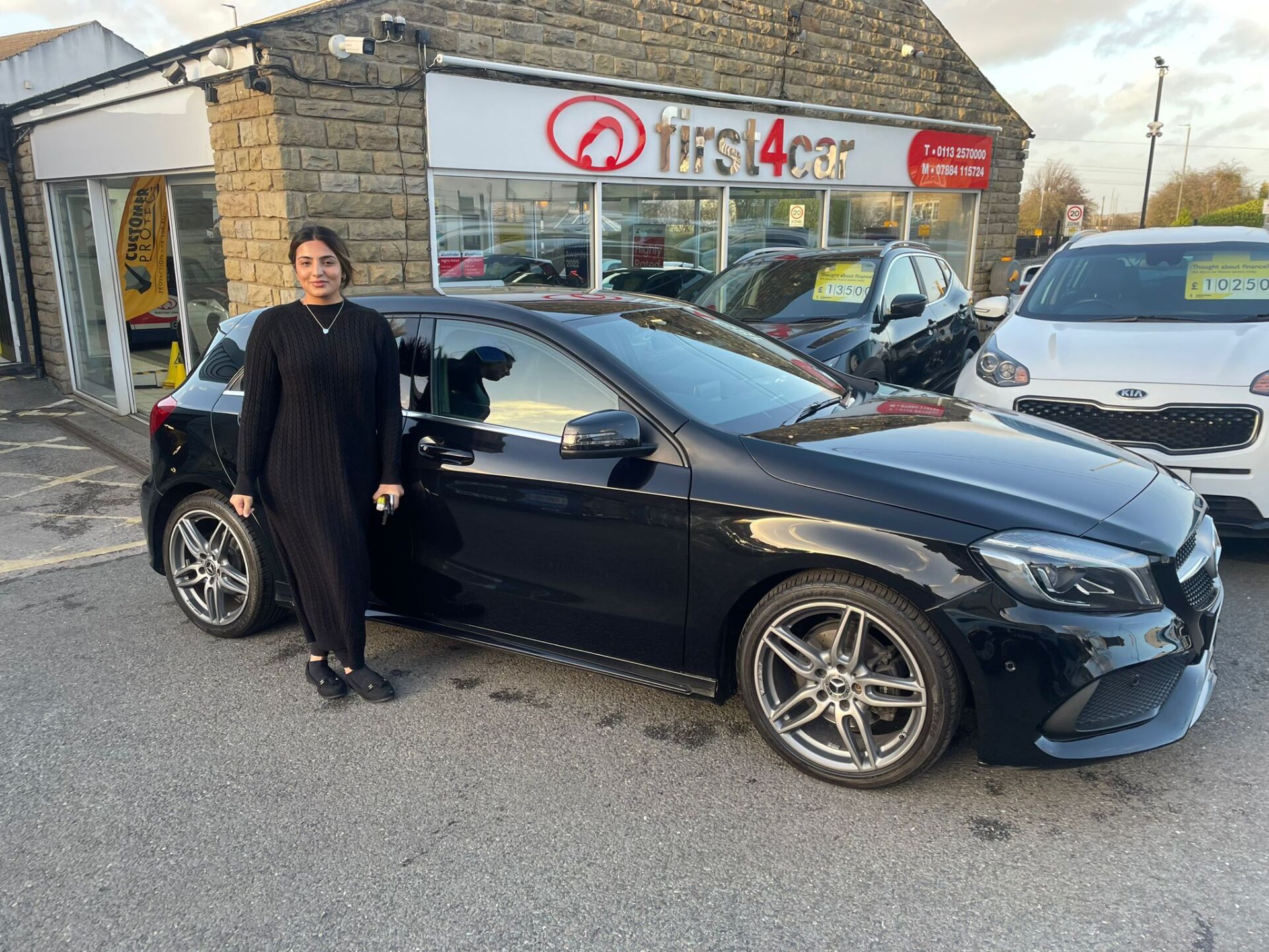 Kiran from Huddersfield collecting her new Mercedes Benz.