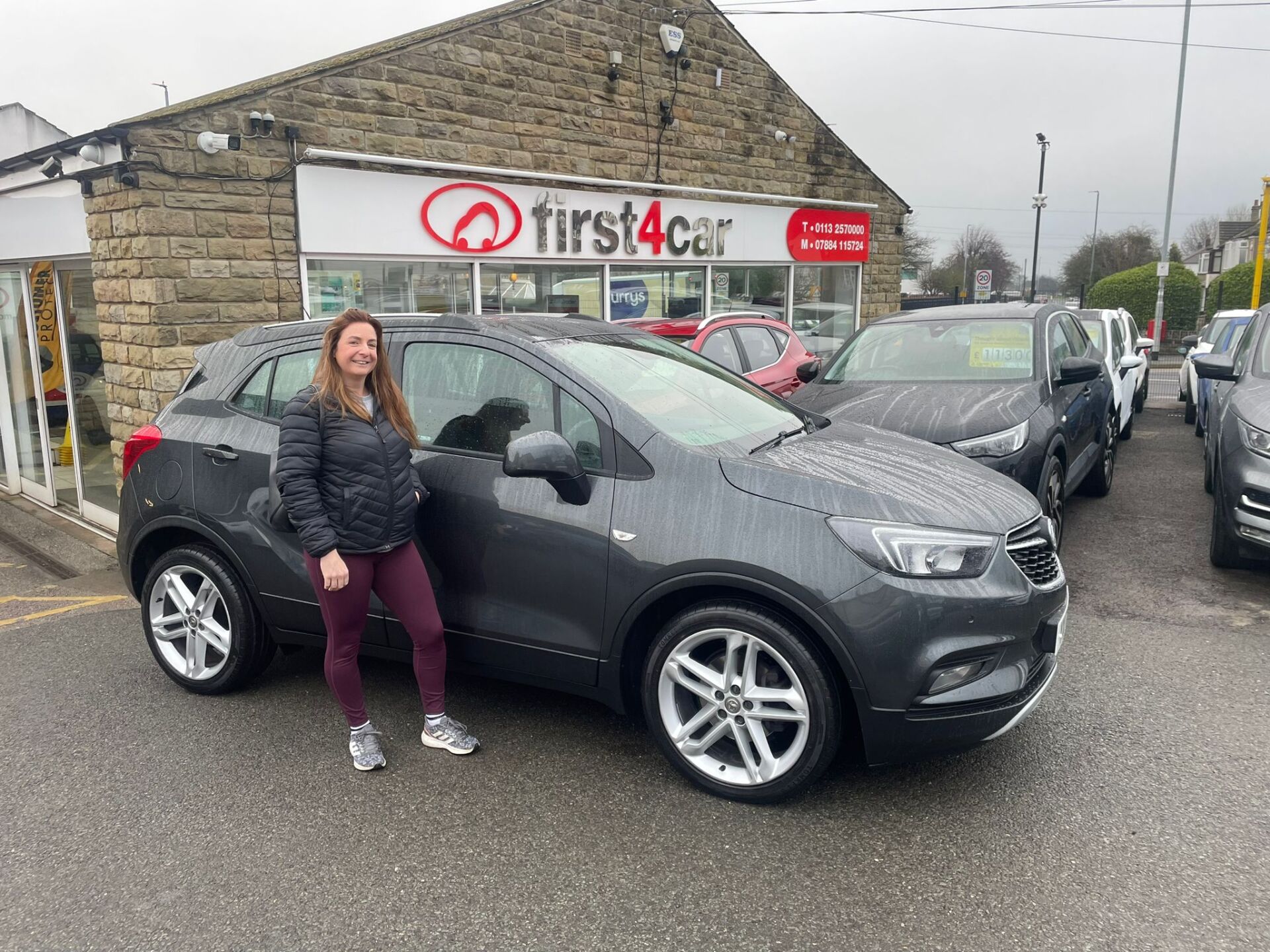 Becky from Leeds collecting her new Vauxhall Mokka.