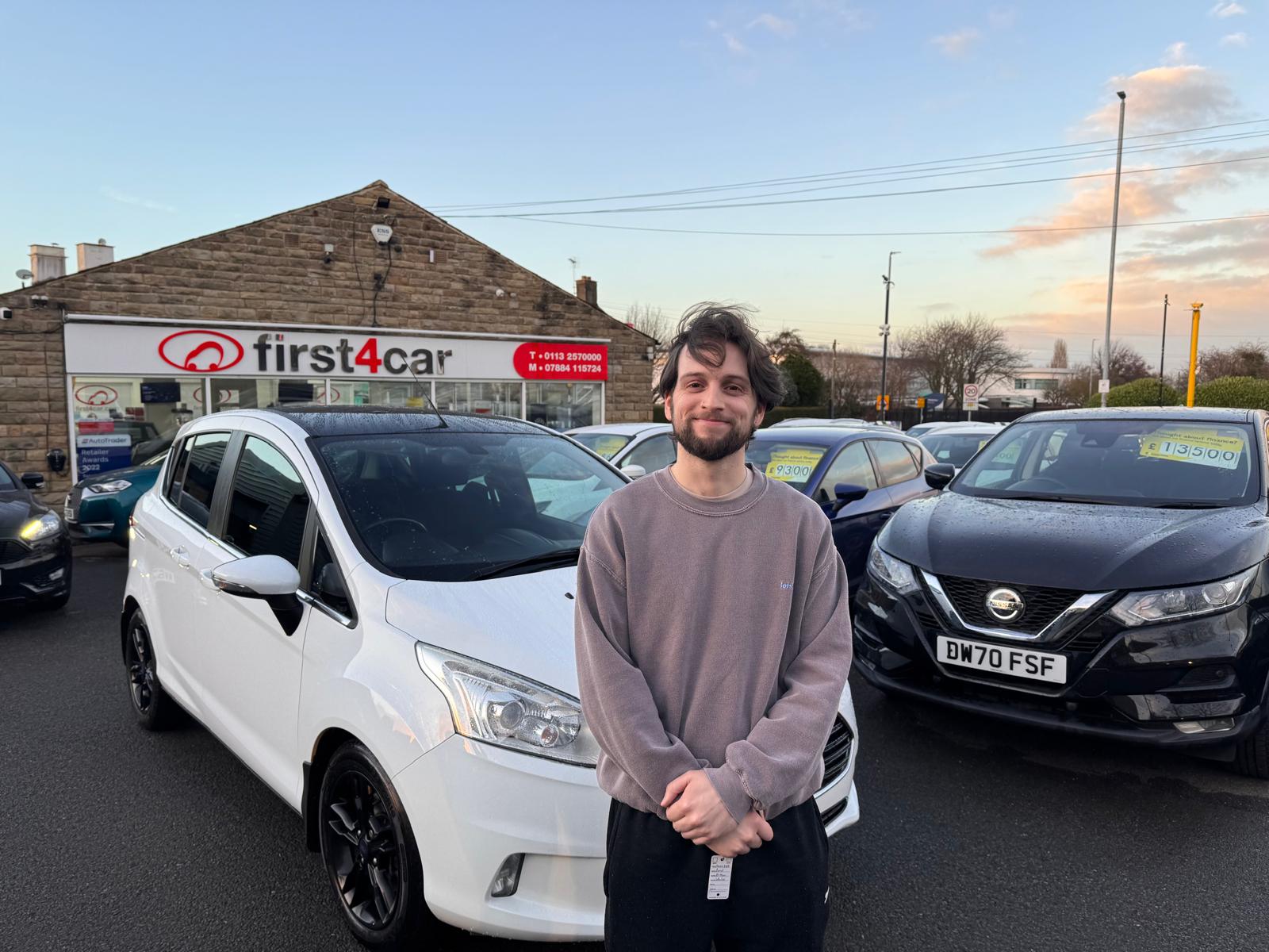 Lewis collecting his B-max from Leeds.