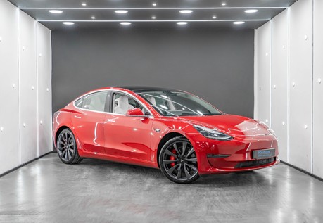 Tesla Model 3 Performance, Multi Coat Red, White interior, Panoramic Roof,  Track Mode