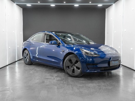 Tesla Model 3 Standard Range Plus Deep Blue Metallic LFP Battery Pano Roof Black Interior