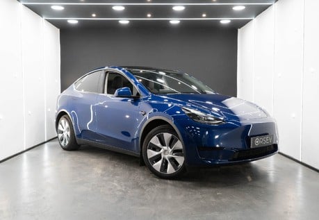 Tesla Model Y Standard Range Plus, One Owner, Panoramic Roof, Heat Pump, Metallic Blue