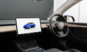 Tesla Model Y Standard Range Plus, One Owner, Panoramic Roof, Heat Pump, Metallic Blue 2