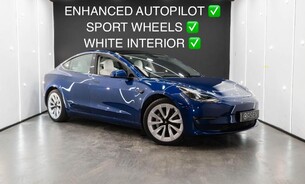 Tesla Model 3 Long Range Enhanced Autopilot White Interior 19 inch Sport Wheels Heat Pump 1