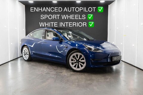 Tesla Model 3 Long Range Enhanced Autopilot White Interior 19 inch Sport Wheels Heat Pump 