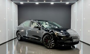 Tesla Model 3 Performance, White interior, Solid Black, Heat Pump, 21" Uberturbine Wheels 1