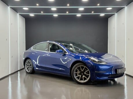 Tesla Model 3 Long Range Tow Bar One Owner Deep Metallic Blue, Black Interior Pano Roof