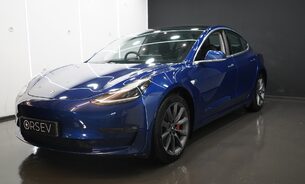 Tesla Model 3 Performance One Owner Deep Blue Metallic Black Int Pano Roof Sexy Buttons  18