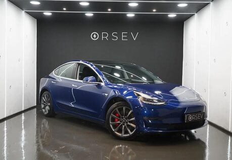 Tesla Model 3 Performance One Owner Deep Blue Metallic Black Int Pano Roof Sexy Buttons 